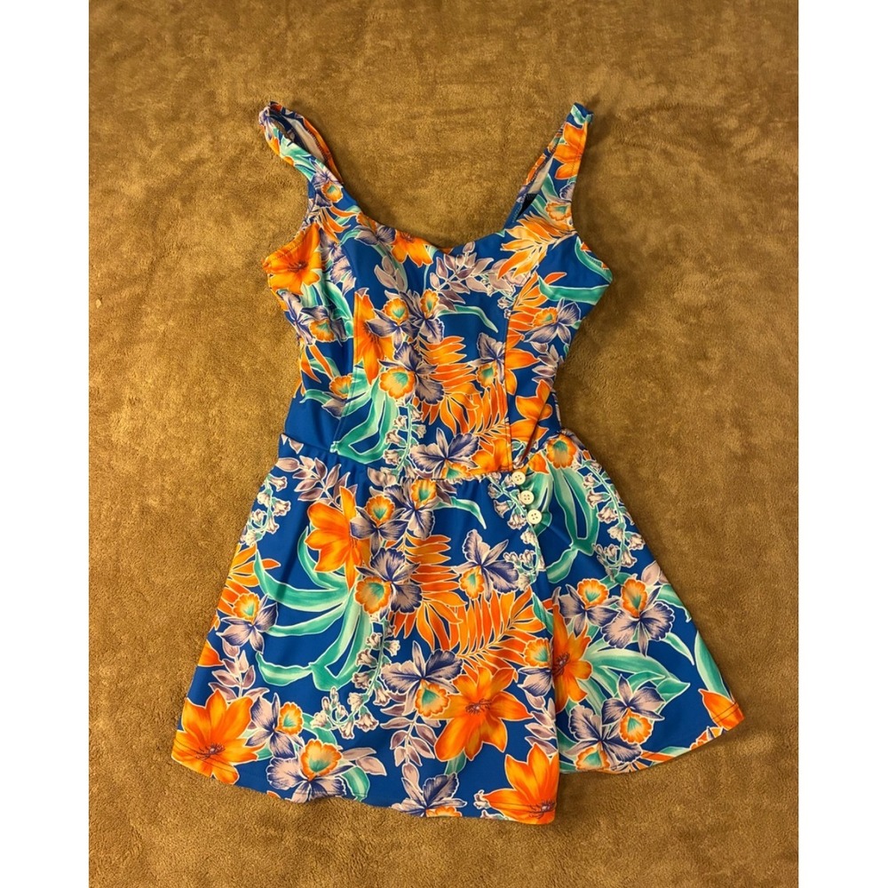 Seekers Essentials Australia Womens Swimsuit Dress One Piece Size 8 Multicolor